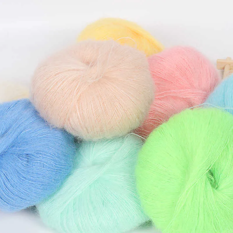 Filato 25g/gomitolo fatto a mano mohair sottile super morbido peluche lana fine uncinetto Villi Plump filato lavorato a maglia squisito e liscio P230601