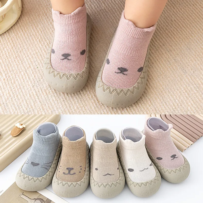 Baby Socks Shoes Infant Cute Cartoon Kids Boy Shoes Soft Rubber Sole Child Floor Sneaker BeBe Booties Toddler Girls First Walker