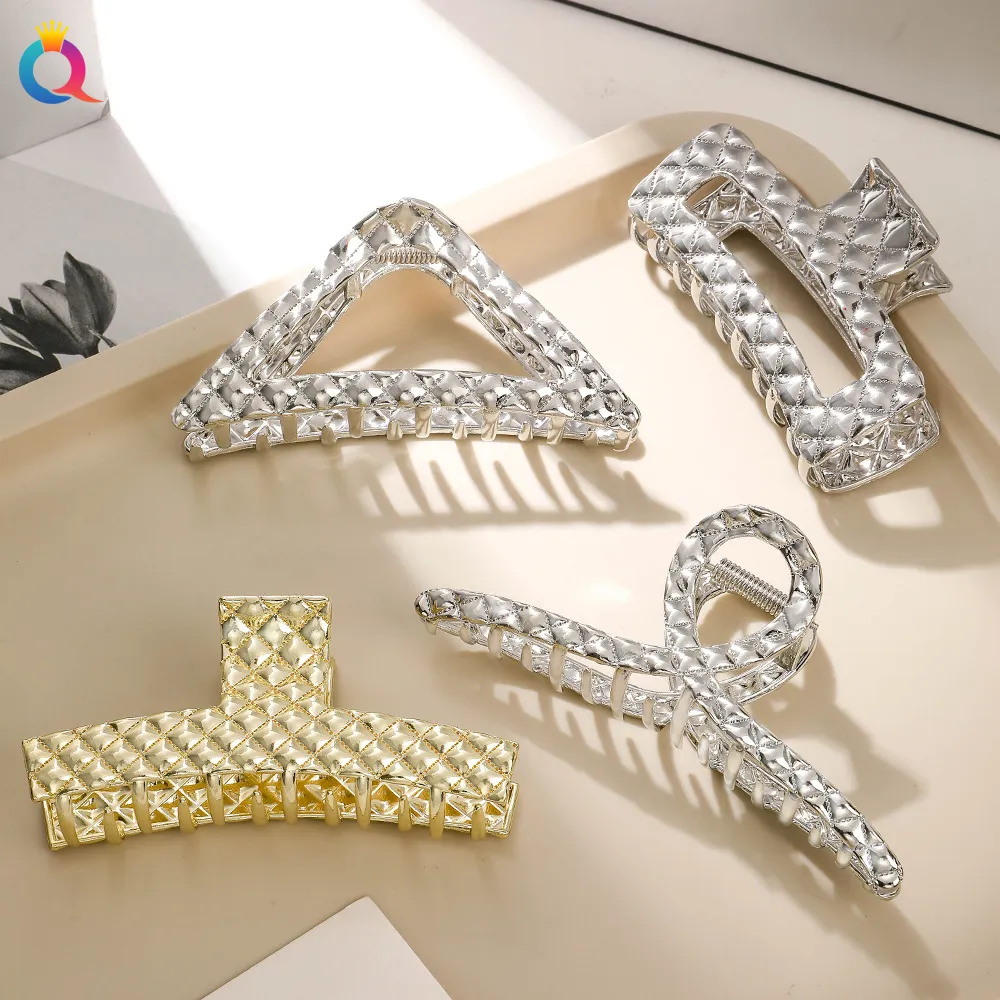 Moda argento / colore oro fermagli per capelli geometrici vuoti in metallo artiglio per capelli croce fermaglio per capelli fascia per capelli granchio accessori per capelli donna 2095