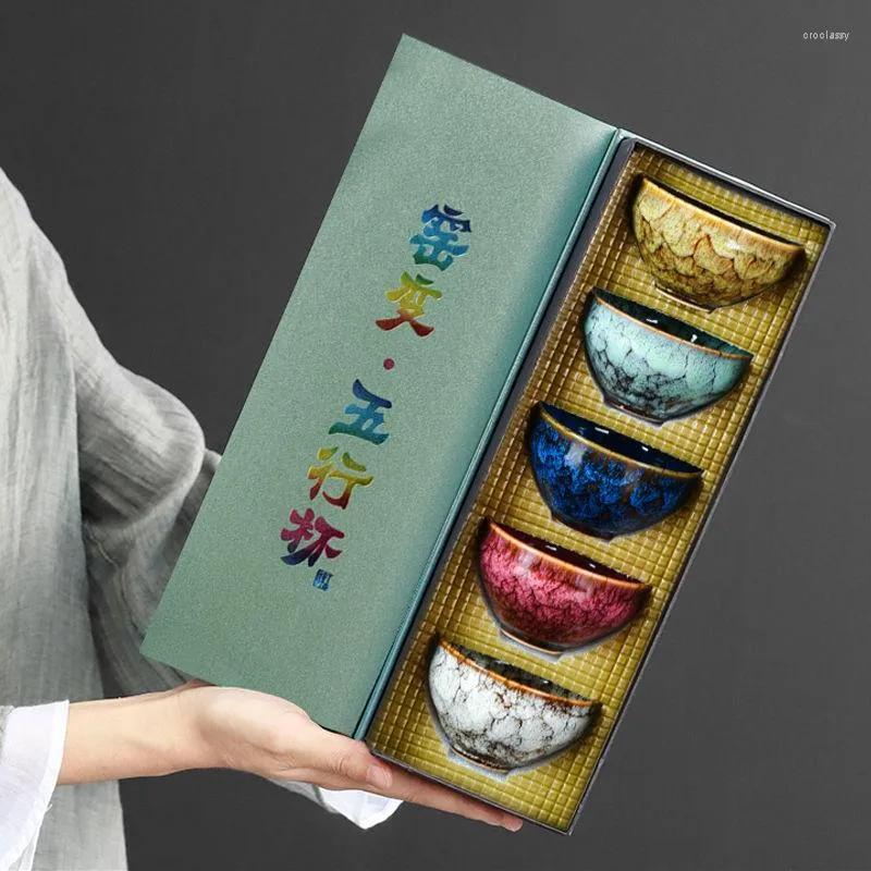 Tasses Chinois Four Changer Tasse À Thé Coffret Cadeau Ensemble Maison Maître En Céramique Construire Un Seul Verre À Vin Accessoires