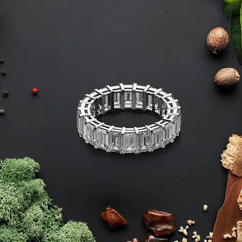 Pierścienie klastra luksus 925 srebrny srebro stworzone moissanite klejnot ślubny zaręczyny Platinum premium biżuteria hurtowa