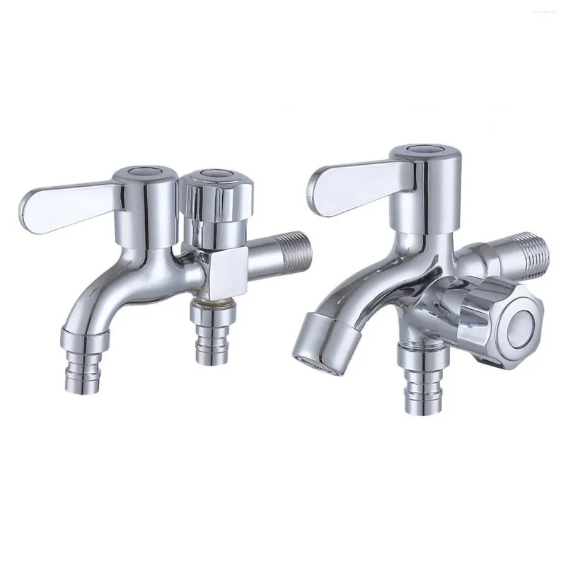Bathroom Sink Faucets Washing Machine Water Faucet Double Spout Handle Tap Metal Mop Pool For Kitchen Outdoor