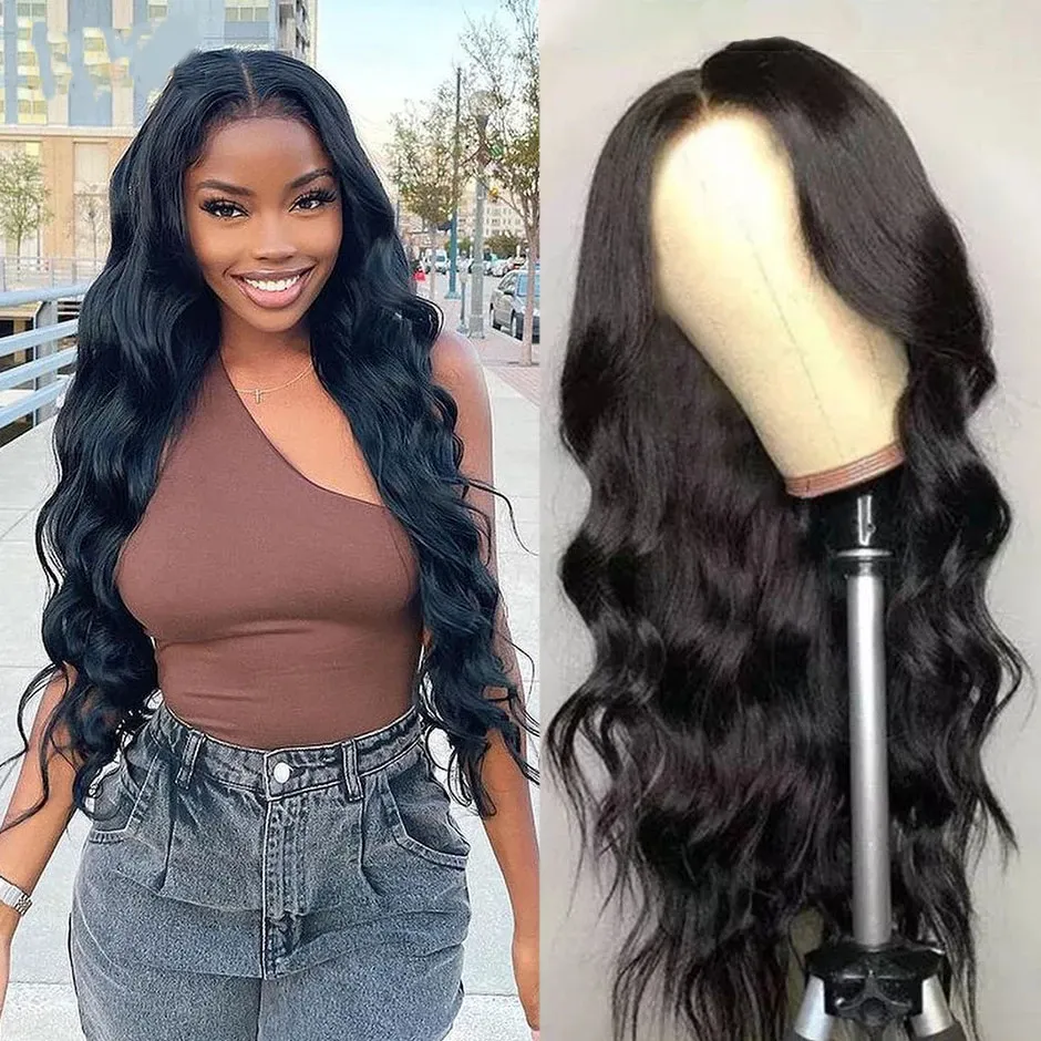 Wear And Go Peruca de cabelo humano sem cola Young Body Wave Lace Closure Wigs Fácil de instalar Peruvian Body Wave PreCut HD Lace Wig