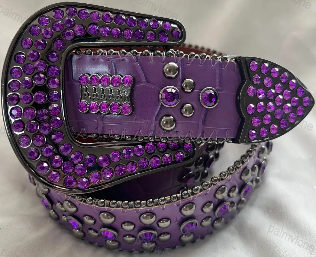 Vintage Rhinestone Studded Designer BB Simon Belt For Men Vintage Rhinestone Studded Designer BB Simon Belt For Men
