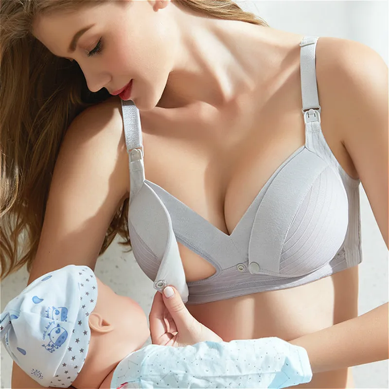 Maternity Intimates Nursing Bra Pregnant Women Mother Mama Open Breast  Cotton Wire Free Sleep Underwear Lactating Bralette 230601