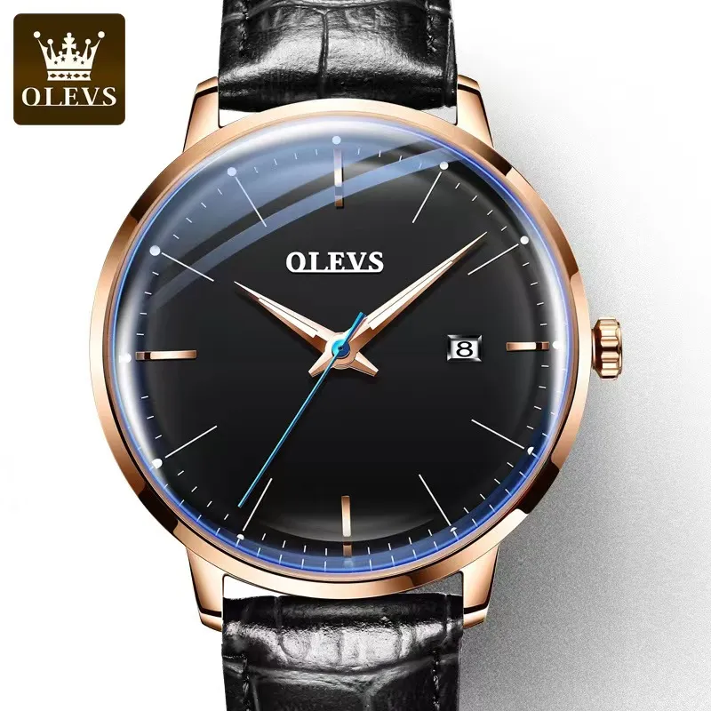 Olevs Herrenuhr, vollautomatische mechanische Glow-Herrenuhr, 42 mm