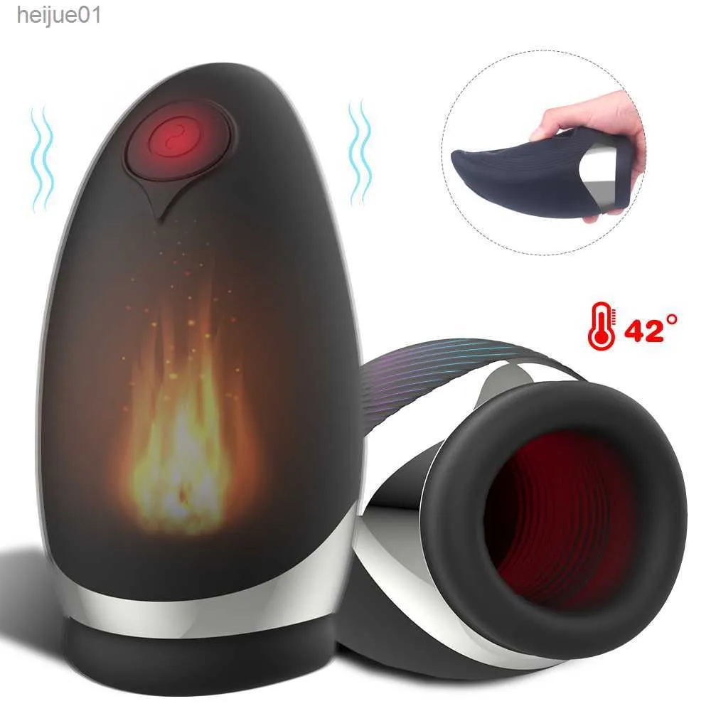 Oral-Like Automatische Mannelijke Masturbator Verwarming-Vibrerende Elektrische Pocket Kut met 9 Snelheden Opwarming Handsfree Pijpen Stroker L230518