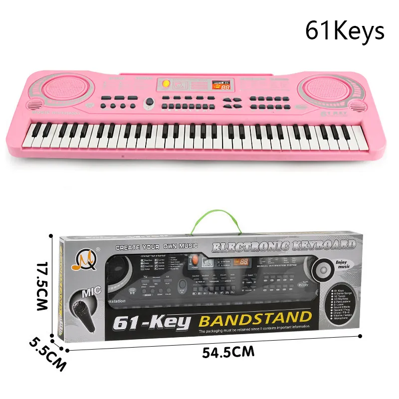 Homesen 61 Teclas Teclado Eletrônico de Música Digital Crianças  Multifuncional Piano Elétrico para Piano Aluno com Função de Microfone  Instrumento Musical : : Brinquedos e Jogos