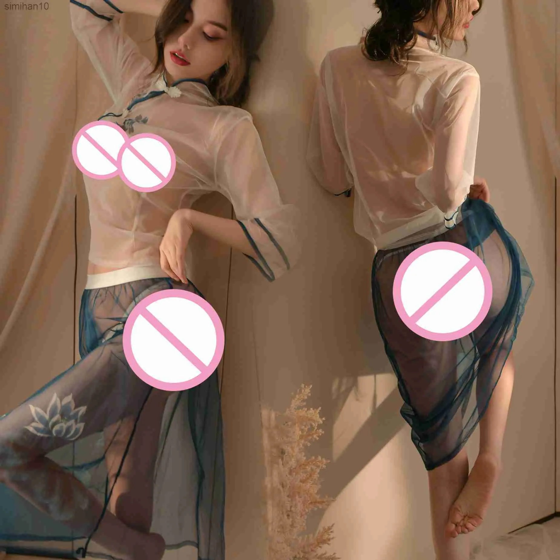 Женская сексуальная одежда Ролевая костюмы сетчатая сетчатая перспектива нижнее белье -костюм Temptation Nightdress Pare Sex Cosplay Game L230518