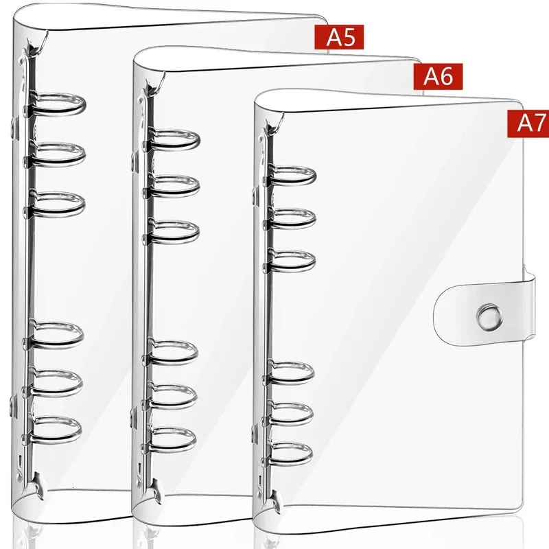 Raccoglitori A7 A6 A5 Copertina per quaderno per rilegatura Trasparente Copertura per diario sciolto Copertura in PVC per cancelleria impermeabile per ufficio 230531