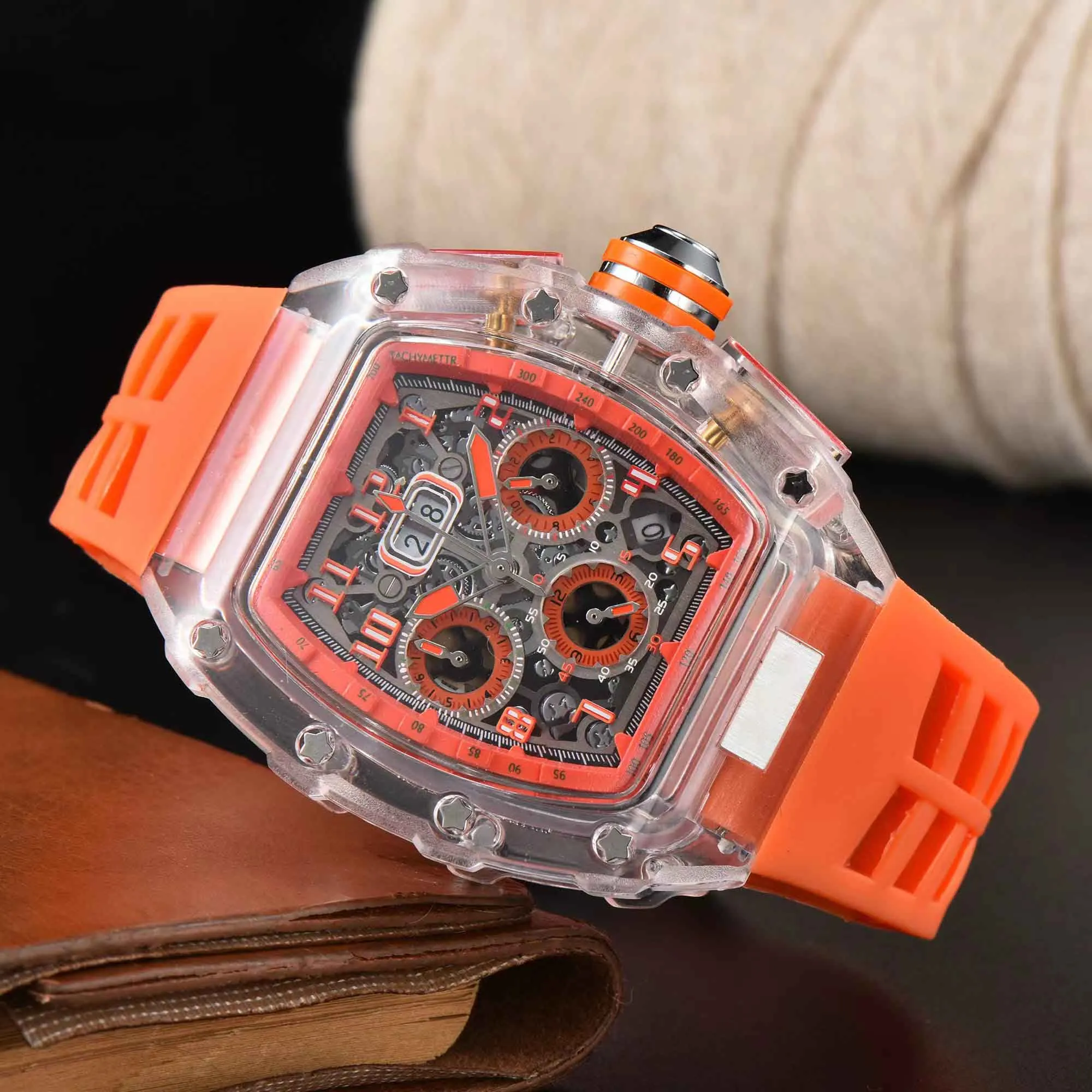 montres de luxe pour hommes cristal saphir haute qualité datejust 47mm montres à quartz bracelet en caoutchouc lumineux squelette étanche montre de sport montres de luxe