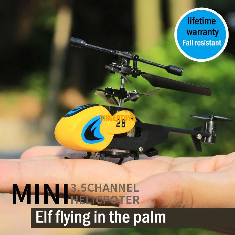 3,5-kanals färg Mini Remote Control Helicopter Anti-Collision och Drop Resistent Drone Children's Helicopter Toy