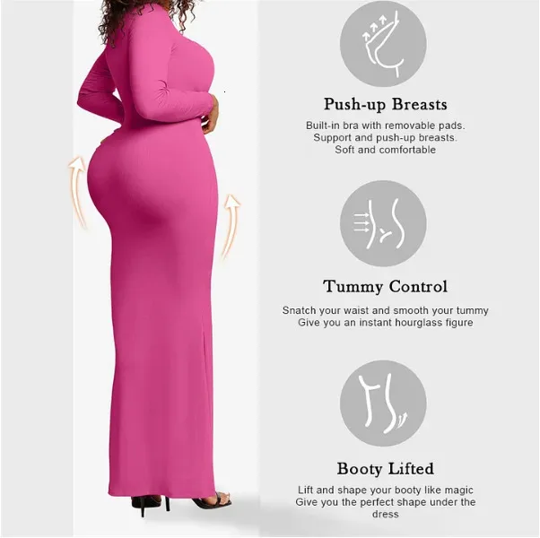 Basic Casual Dresses Shapewear Lounge Uneck Waist Sexy Package Hip Slimming  Dress 230531 From 29,57 €