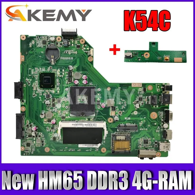 Płyta główna AKEMY K54C Rev 2.1 Laptopa płyta główna dla ASUS K54C x54C K54l Pagboard PGA989 z HM65 DDR3 4Gram