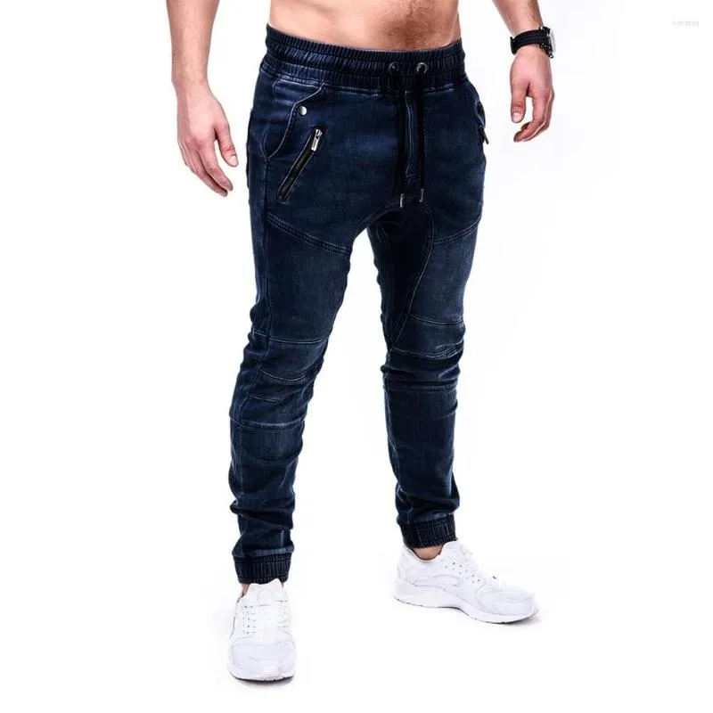 Men s Jeans Fashion Denim Men Stretch Casual Elastic Waist Straight Trousers Ripped Homme Taille Elastique g2
