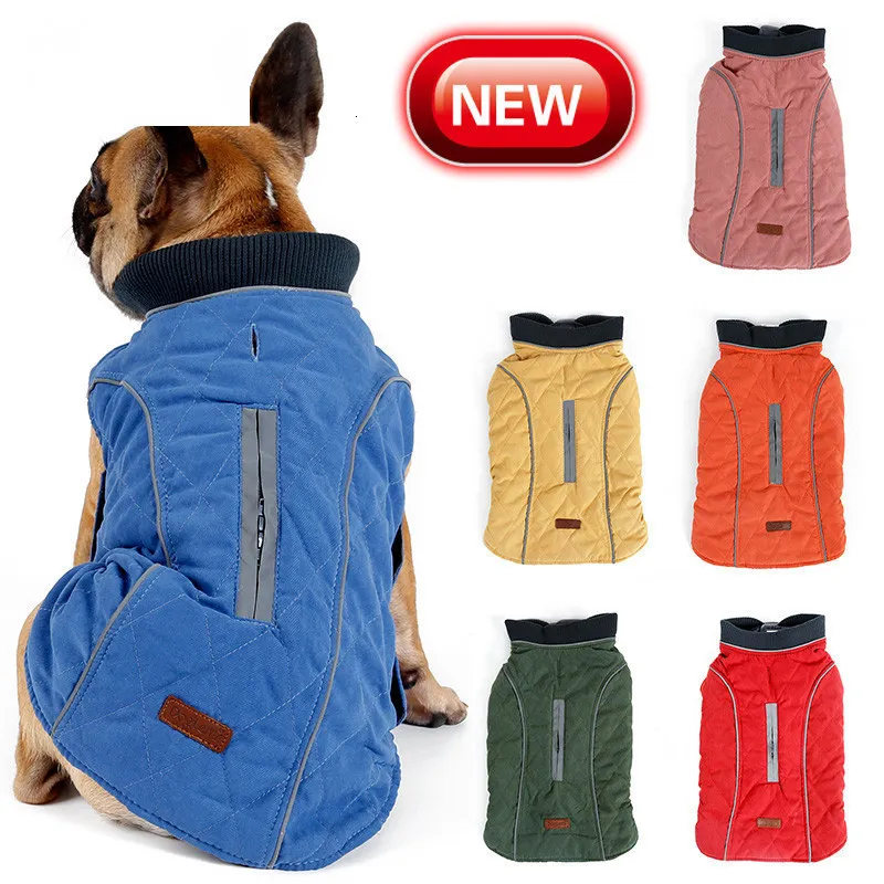 Dog Apparel High Quality clothes Quilted Coat Pet Warm Jacket Vest Big Retro Cozy Thick Clothing 6 Colors 230531