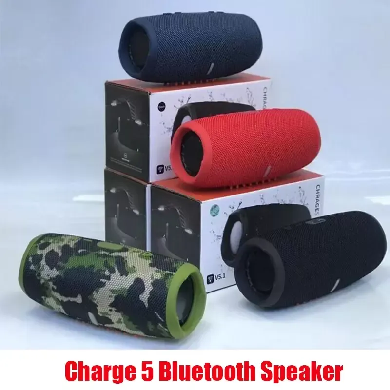 Charge 5 Bluetooth-Lautsprecher, tragbare Mini-Wireless-Subwoofer-Lautsprecher für den Außenbereich, unterstützt TF-USB-Karte