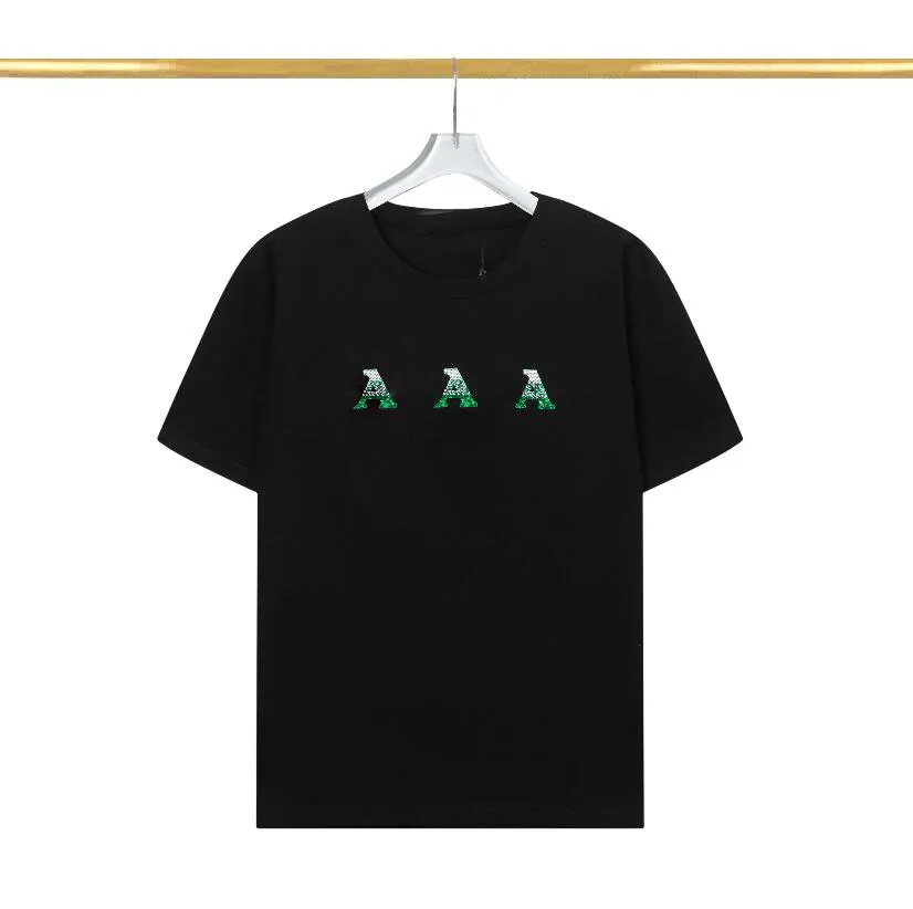 Luxury designer bright light Flashing cotton Sequins T shirt oversized chest lettering printing trend Tees