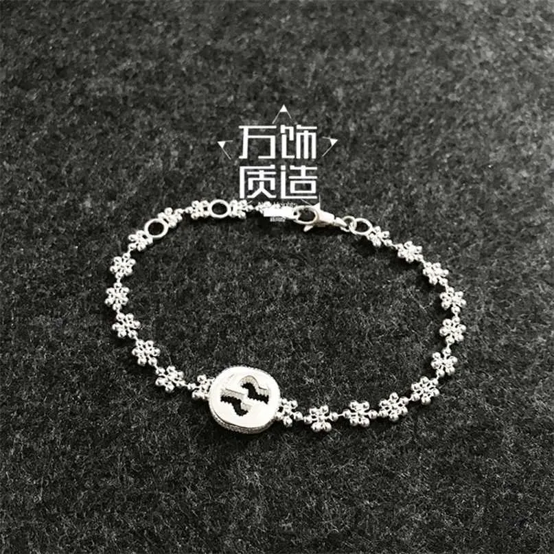 60% de réduction bijoux de créateur bracelet collier anneau imbriqué Bracelet perle ronde petit flocon de neige 925 Sterling femme fleur main décoration frais simple fille