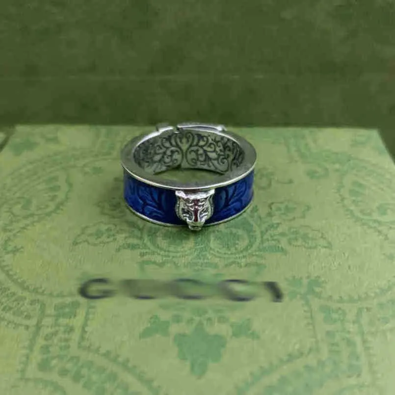 80% rabatt designer smycken armband halsband chaopai vit koppar huvud yttre ring blå är lim droppande teknik
