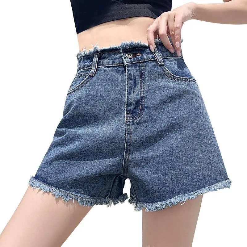 Women's Jeans Shorts Women Solid Denim Summer Est Fashion High Waist Korean Style Chic Cozy Vintage Comfortable Preppy Zipper