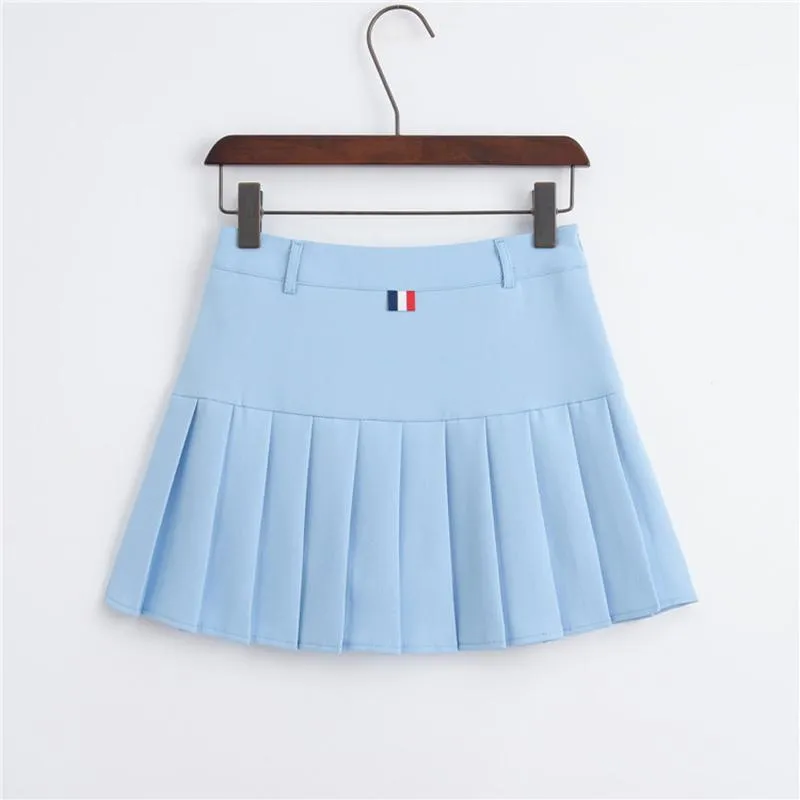 saia 6 colorir novas saias de golfe de verão estilos de estilo preppy feminino saia alta cintura plissada saia feminina mini -saia de tênis mujer