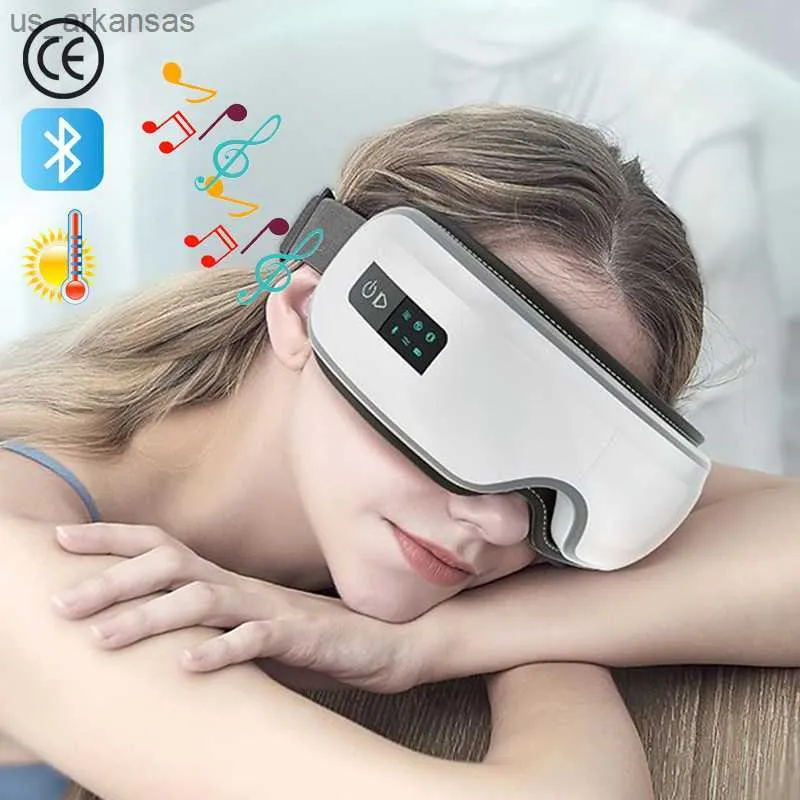 Oogmassageapparaat Airbag Trillingen Massage Heet kompres Bluetooth Muziek Oogbescherming Verlicht vermoeidheid LED-display Kind of volwassene L230523