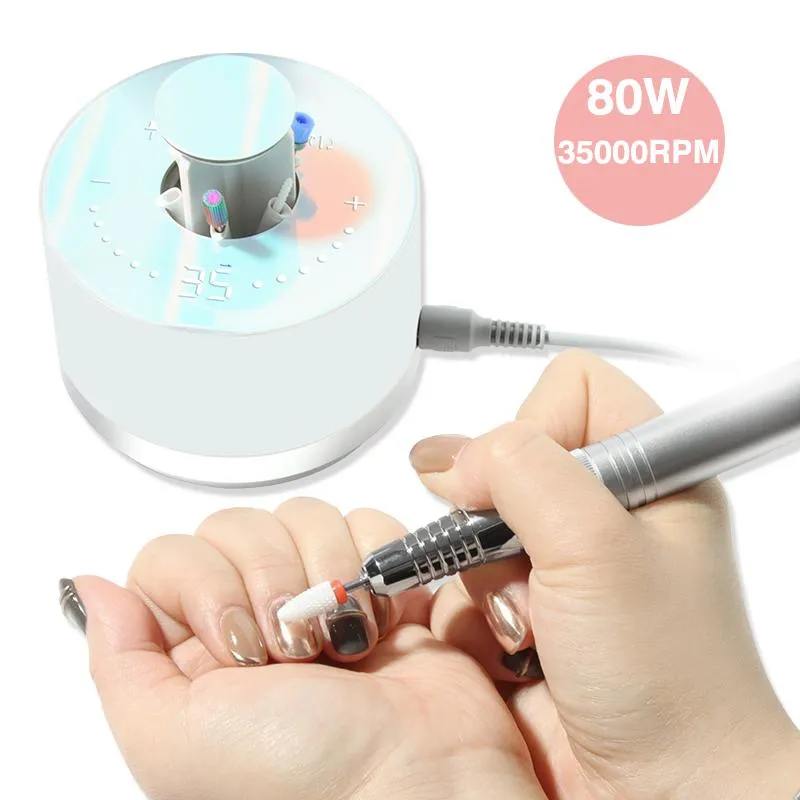 Tools 80W 35000RPM Electric Nail Drill Manicure Machine Professional Nail Lathe Nail Sander Low Noise Nail Cutter for Salon