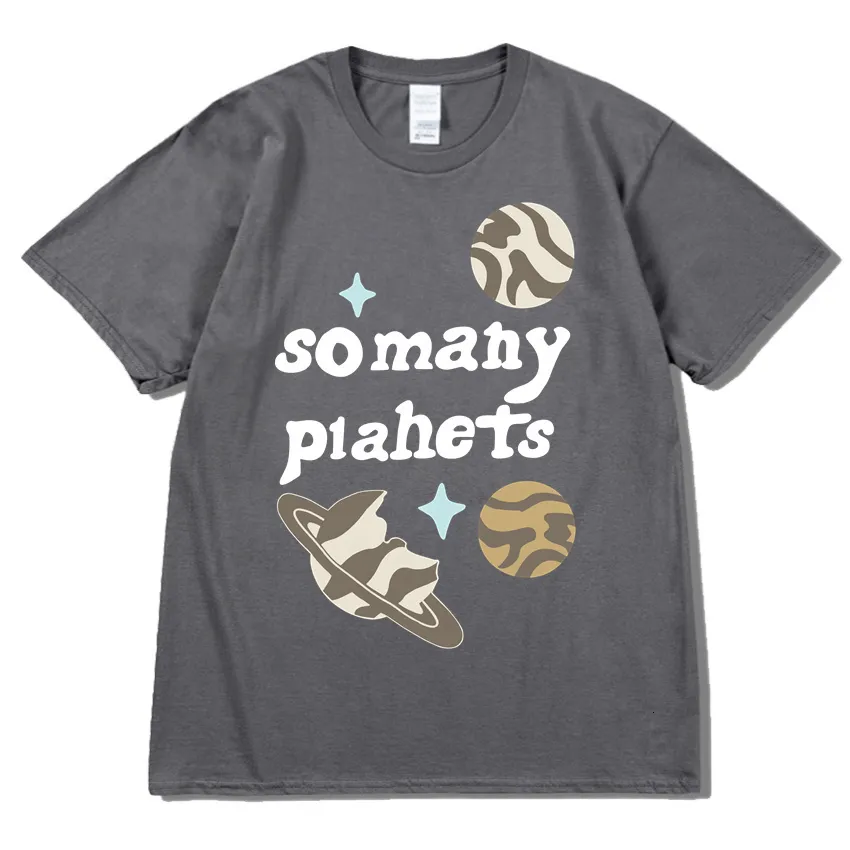 Męskie koszulki Złamane planety Rynek Tak wiele planet T-shirt T-shirt harajuku harajuku koszulka plus size letnia koszulka z krótkim rękawem luźne bawełniane topy