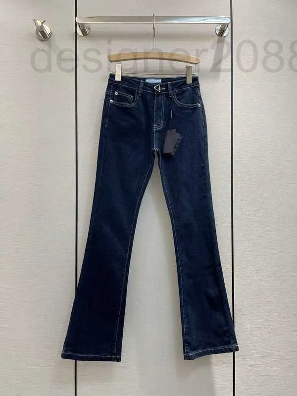 Damesjeans designer jeans met middelhoge taille en licht wijd uitlopende jeans zijn veelzijdige dunne, effen casual dweilbroeken in de lente-zomer O8S1