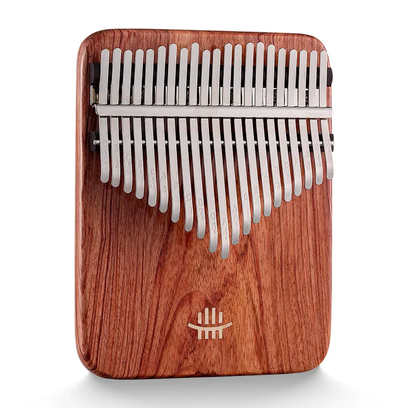 Pouce 21 touches découpe inférieure kalimba plaque kalimba doigt piano jaune bois de santal instrument de musique avec boîte