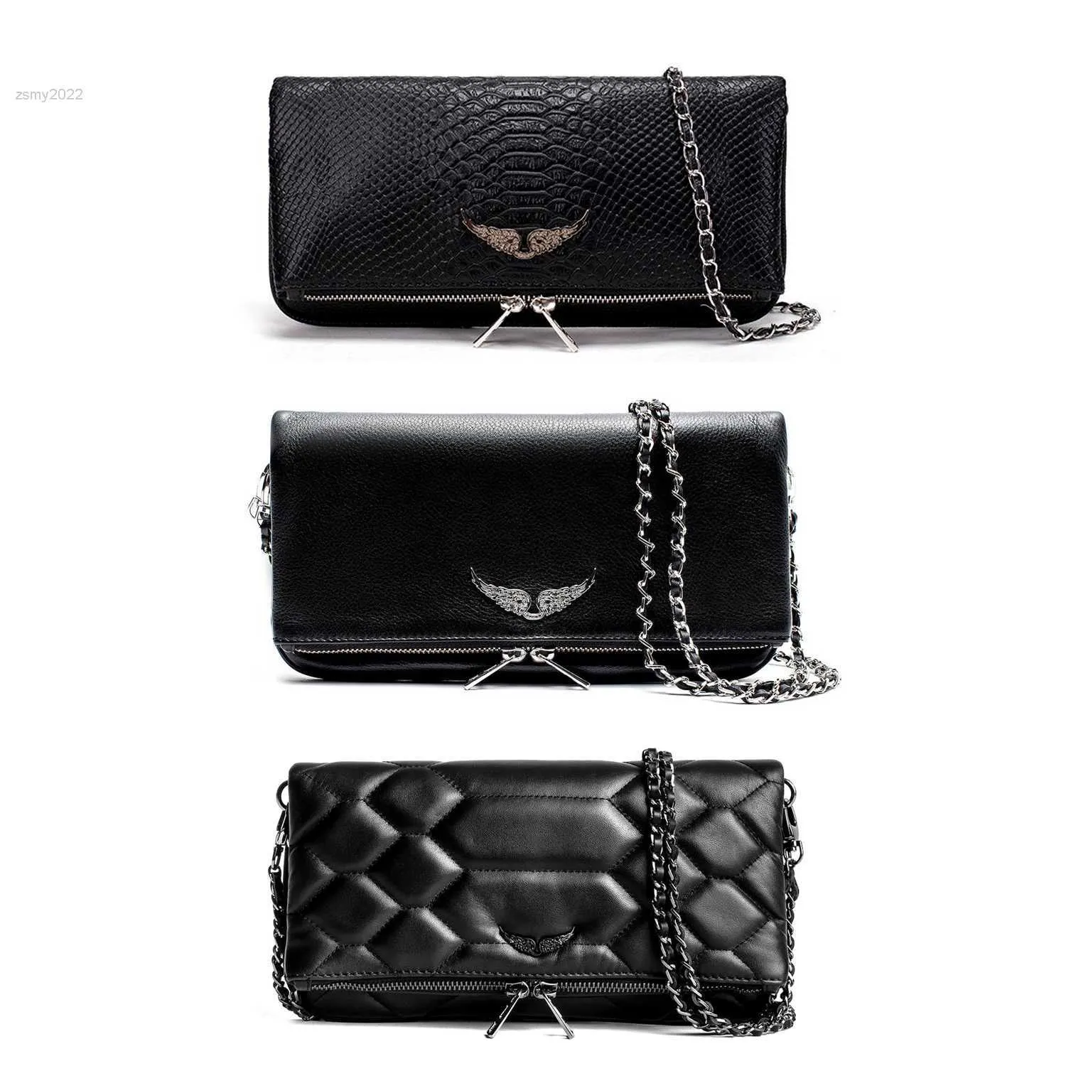 Pochette Rock Swing Wings Zadig Voltaire Bag Сумка женская сумка сумочка дизайнер плечевой сумка мужчина подлинная кожаная цепь