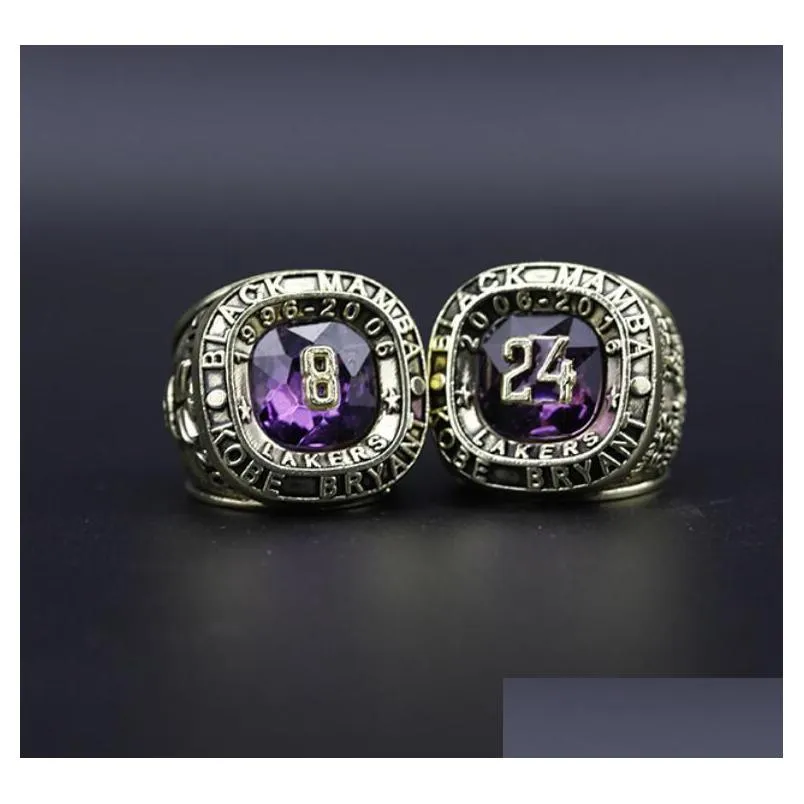 Cluster Rings 8 24 Bryant Basketball National Team Champions Championship Ring con scatola di legno Souvenir Men Fan Gift 2023 Wholesale Dhewn