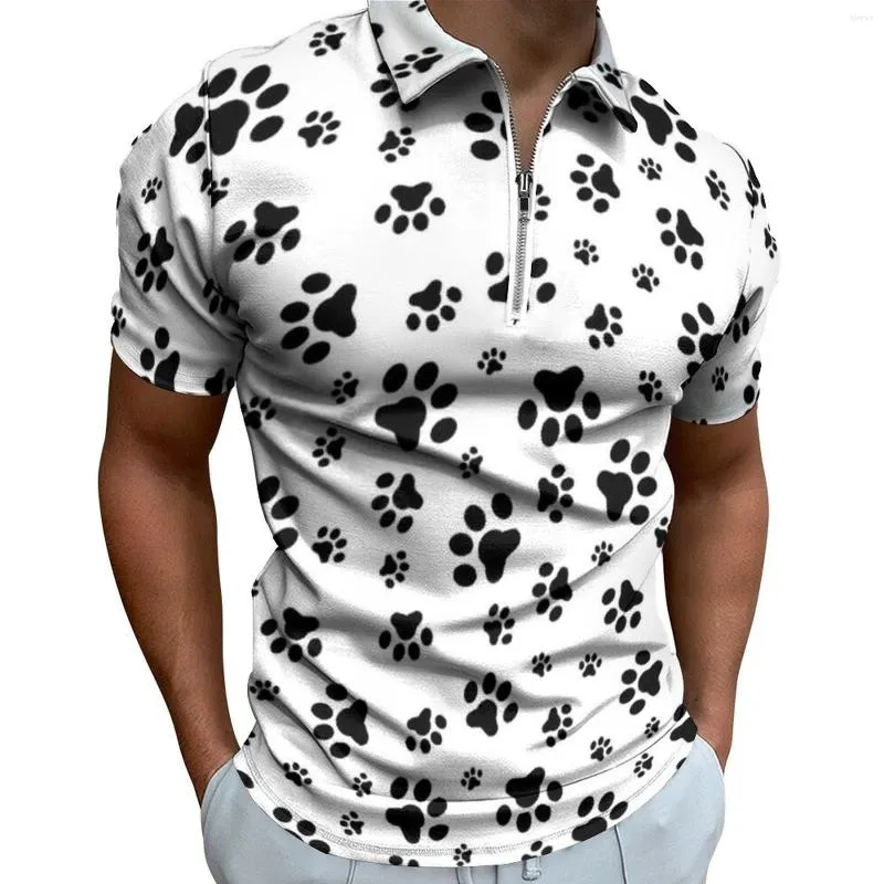 Polo da uomo Zampe di cane Modello Casual Polo Camicie Amanti degli animali T-shirt Uomo Manica corta Camicia personalizzata Moda quotidiana Top oversize Regalo