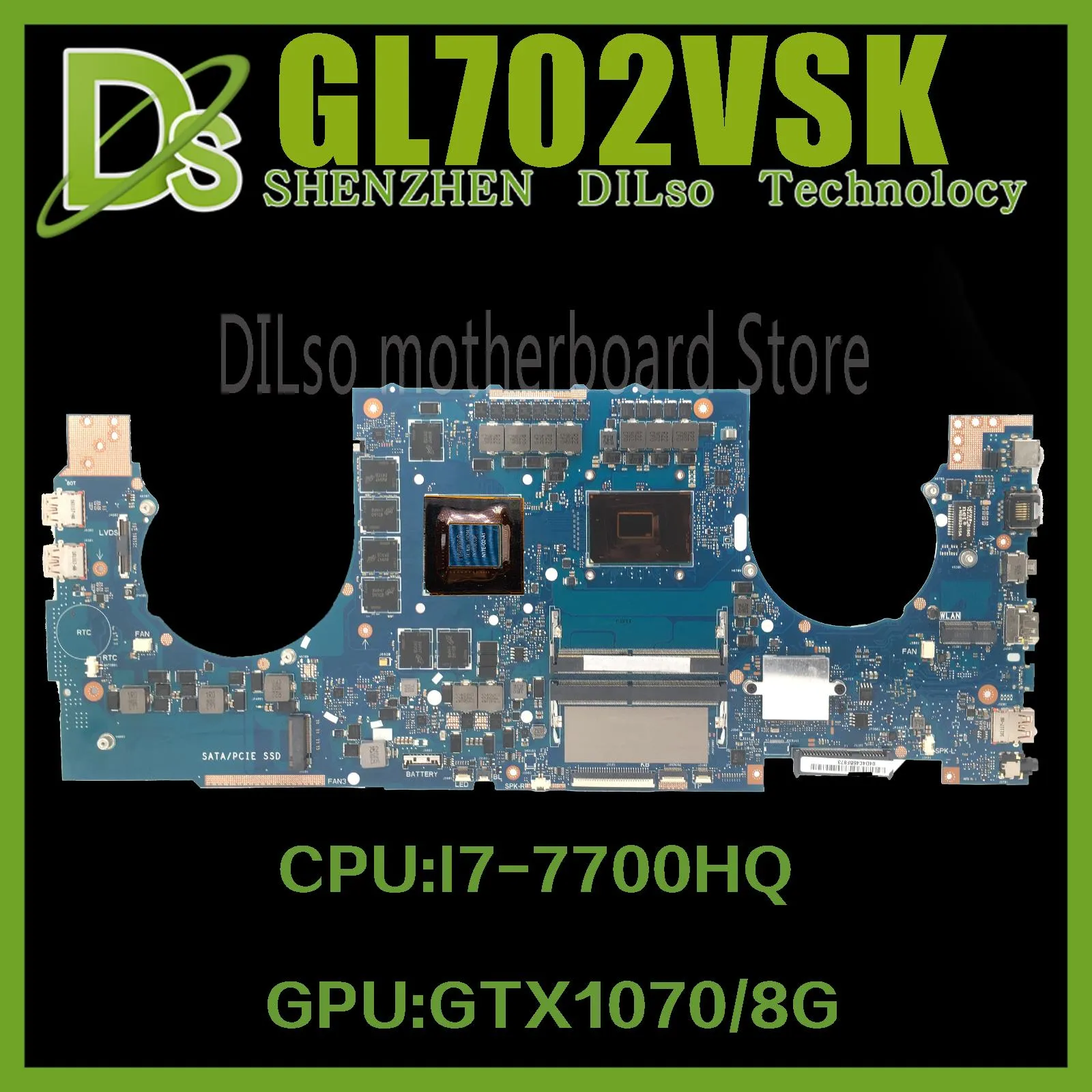 Płyta główna GL702VM dla płyty głównej dla ASUS FX70V GL702VMK GL702VSK GL702VS GL702VML LAPTOP PLABORD I5 I76TH/7TH GTX10603G/6G GTX1070/8G