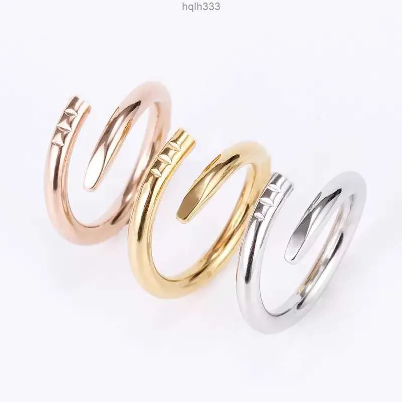 Women Designer Nail Ring Titanium Steel Midi Rings Silver Gold-plated Set with Cz Diamonds Luxury Jewelryw1gi