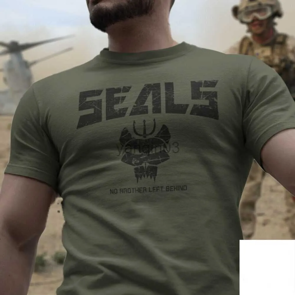 Men's T-Shirts NEW U.S. Navy Seals Bravo Team DEVGRU Special Forces Elite Soldiers Men T-Shirt Short Casual 100% Cotton Shirts J230602