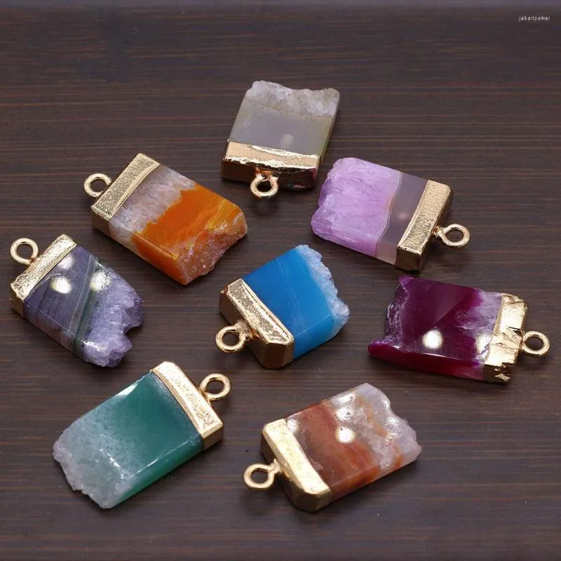 Pendentif Colliers Pierre Naturelle Améthyste Agate Cristal Dents Irrégulières Pour La Fabrication De Bijoux DIY Collier Boucle D'oreille Accessoire Charme Cadeau15x27mm