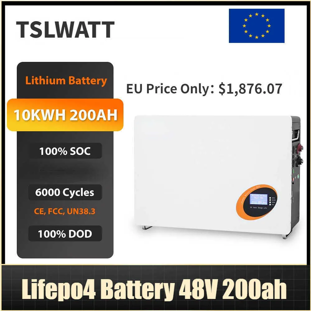 Batería TSLWATT Solar LFP Lifepo4 200ah 48 voltios 10kwh 200 Amp 51,2 v batería de iones de litio para el hogar para almacenamiento de energía en el hogar