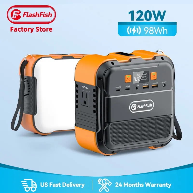 Flashfish Hot Selling Charging Battery 120 Watt Solar Generator Banks Supply 120W Portable Power Station For Outdoor