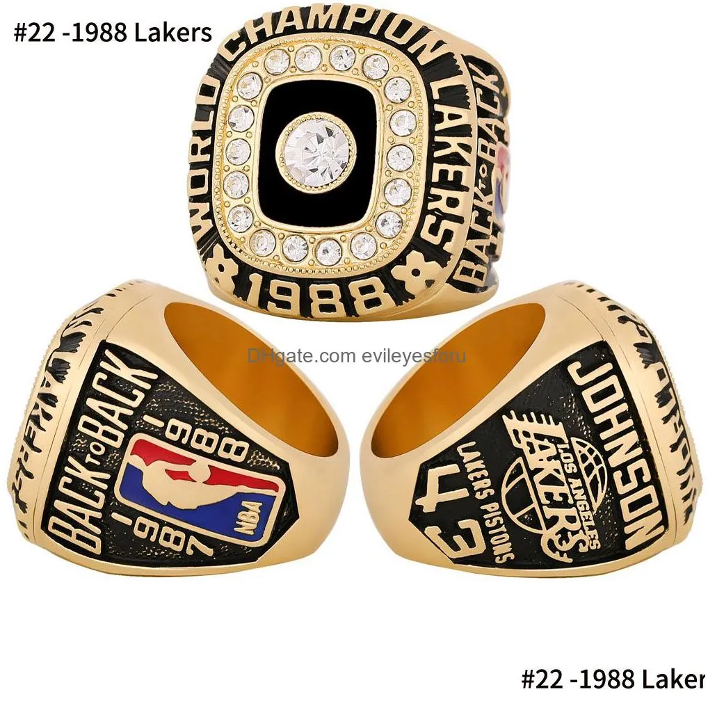 Solitaire Ring 56Pcs 1967 To 2023 Basketball Team Champions Championship Trophy With Wooden Display Box Set Sport Souvenir Men Women Dhcto