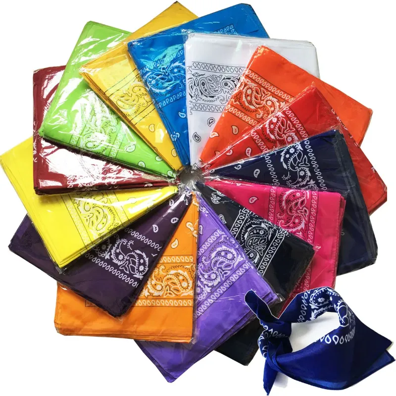 Halsdukar bandanas näsdukar polyester fiber bandanas hip hop bandana paisley tryck pannband hår accessorios