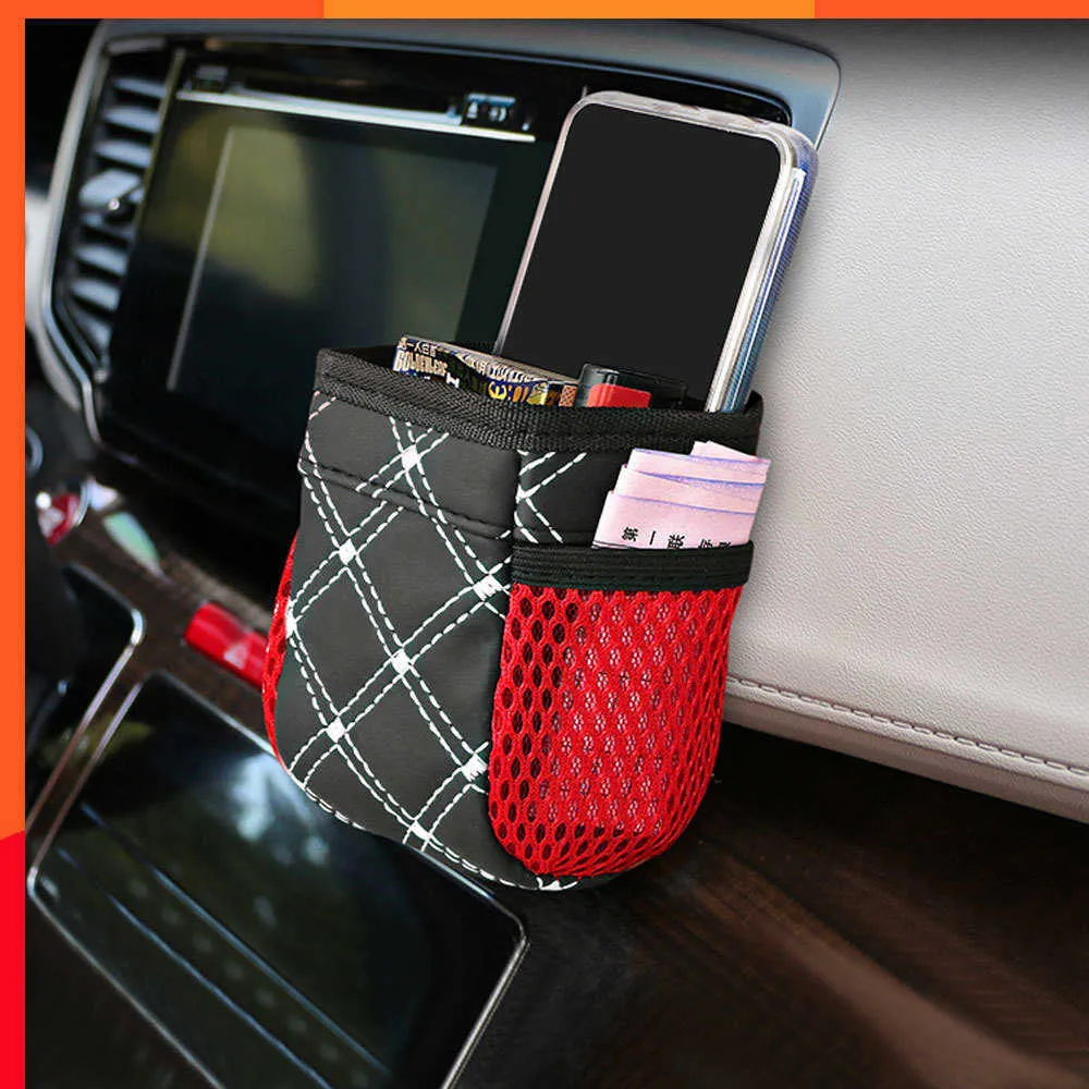 Organisateur Universel Pour évent De Voiture - Pochette Suspendue En PU, Avec Crochet, Pour Téléphone, Clés, Lunettes