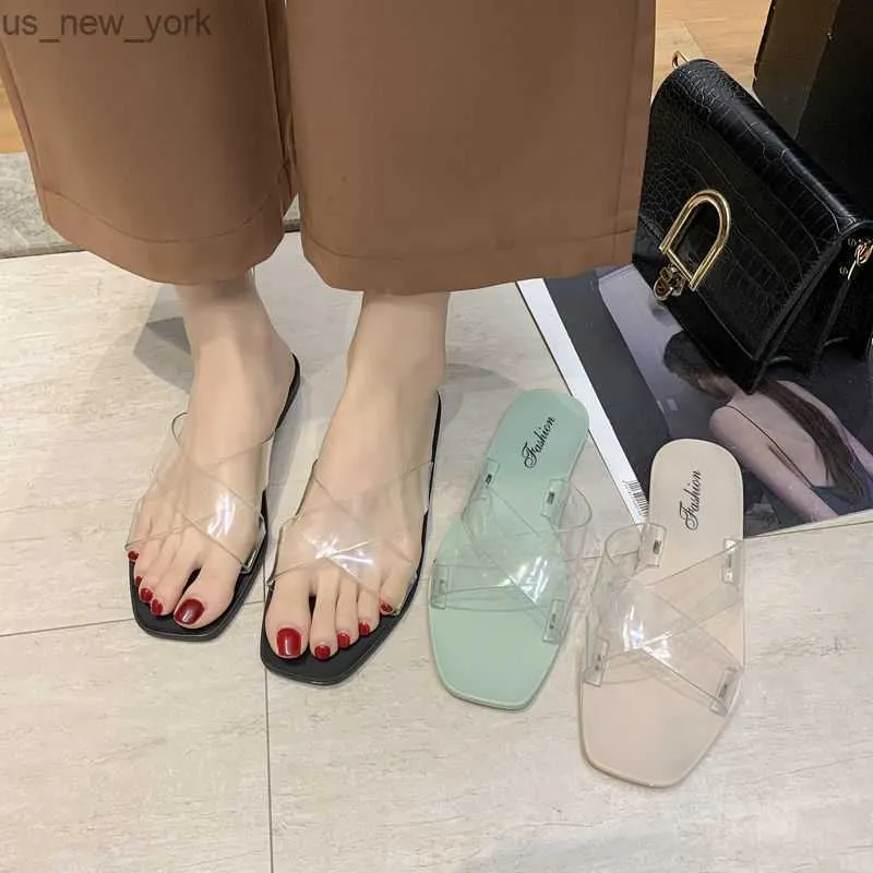 Femmes sandales 2021 mode dame fille sandales été femmes décontracté gelée chaussures sandales évider appartements plage sandales Femme L230518