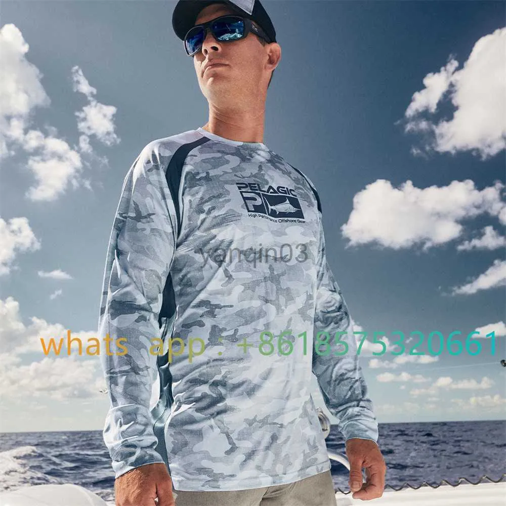 Camisetas masculinas Pelagic Gear Camisa de pesca Manga comprida Protetor solar Camisa de pesca masculina Manga comprida proteção solar Uv Upf 50+ T-shirts 2023 J230602