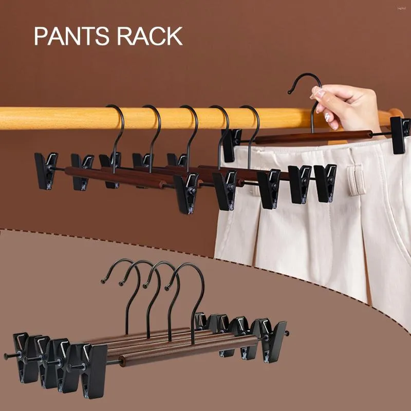 Hängare 2st byxor torkande hängare retro massivt trä hängande rack strumpor byxor rymdbesparande kläder med klipp arrangör