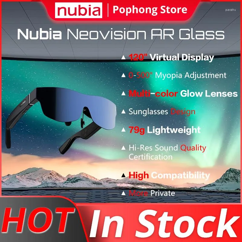 Nubia neovision ar Glass 79g 경량 120 인치 HD 거대한 화면 0-500 ° 근시 조정