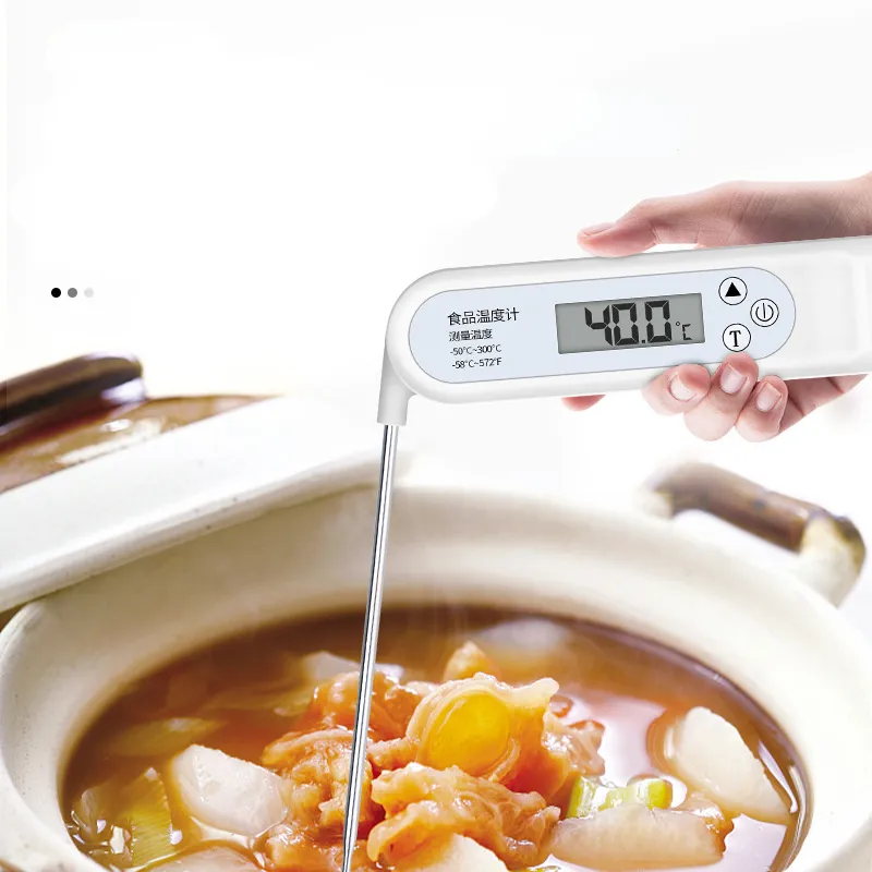 Thermomètre de Cuisine Alimentaire Huile Chaude Cuisson et Biberons Thermomètres à Sonde Pliante