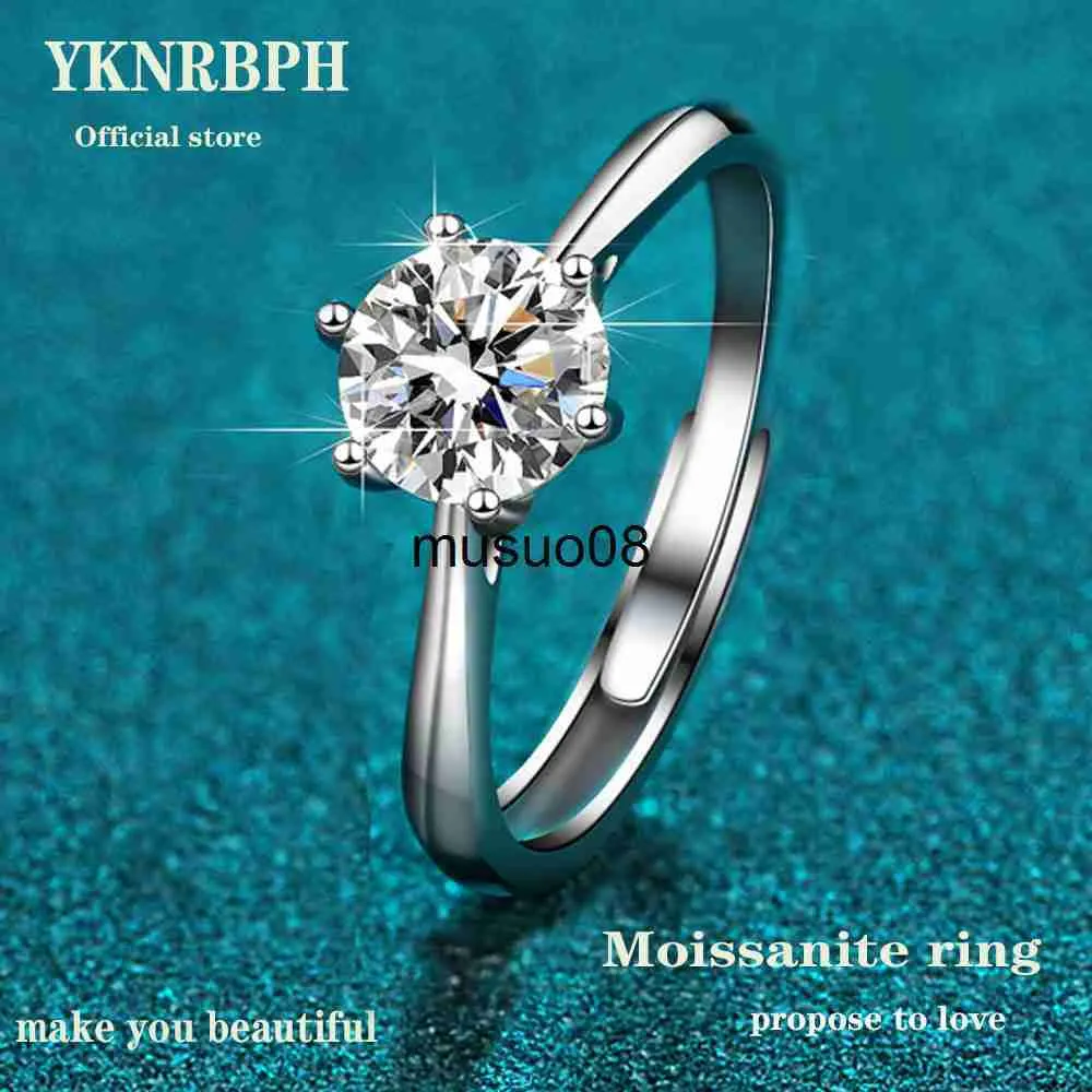 Band Rings YKNRBPH Real 1 Ct D Color Moissanite Diamond Engagement Rings For Women S925 Sterling Silver Wedding Bands Fine Jewelry J230602