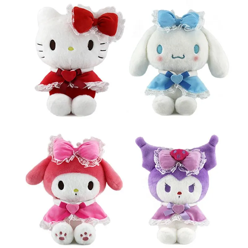 Hurtowe anime urocze melodia Kuromi Plush Toys Children's Game Playmate Corporate Activity Dekoracje pokoju prezentowe